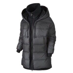 Nike Women Uptown 550 Down Cocoon Jacket Charcoal Black Oversize 683928 $320